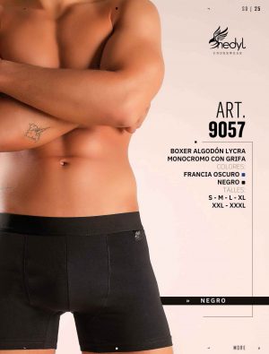 Codigo: 9057 -- Boxer Shedyl -- Boxer Algodon Lycra Monocromo con Grifa