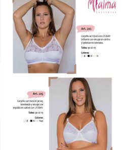 Codigo: 202 -- mi alma lenceria -- Corpiño en Tricot c/Lycra Brillante c/Encaje en Centro y Ballenas Laterales
