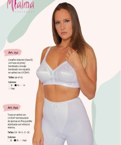 Codigo: 252 -- mi alma lenceria -- Corpiño Reductor (Taza B) c/Taza en Jersey Bondeado y Encaje Bondeado c/Espalda en Satine c/Lycra