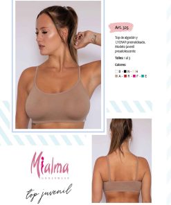 Codigo: 325 -- mi alma lenceria -- Top de Algodon y Lycra Premoldeado. Modelo Juvenil Preadolescente