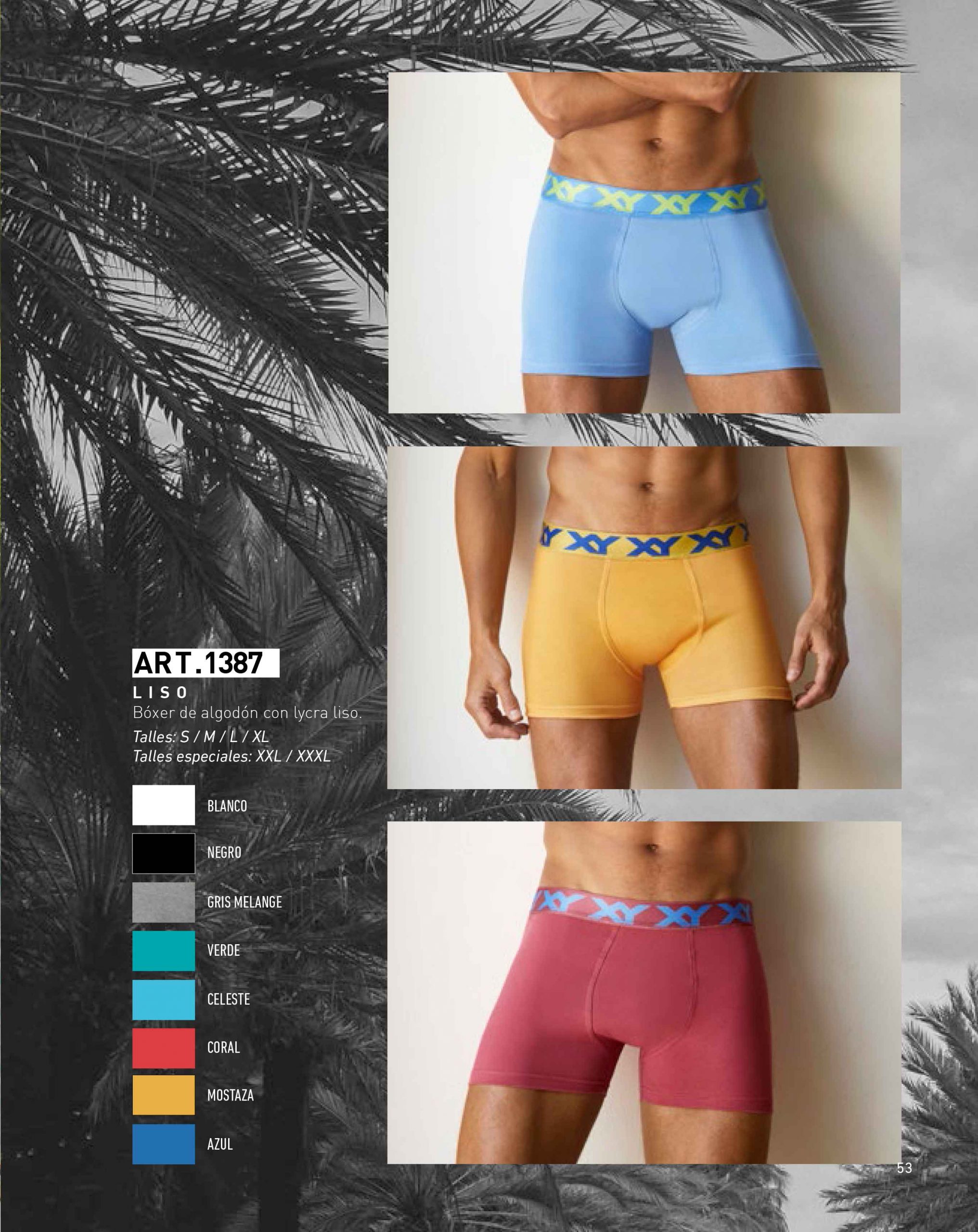 Codigo 1387 Boxer Xy Boxer De Algodon Lycra Liso Lenceria Por Mayor