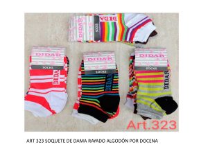 Codigo: 323 -- didar -- Soquete Dama Rayado Algodon X DOCENA