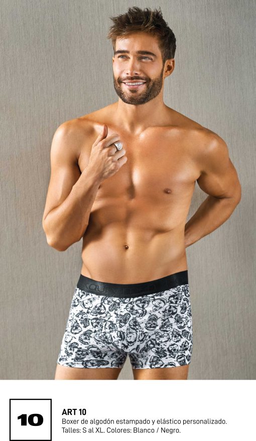Codigo: 10 -- kaury men -- Boxer de algodón estampado y elástico personalizado