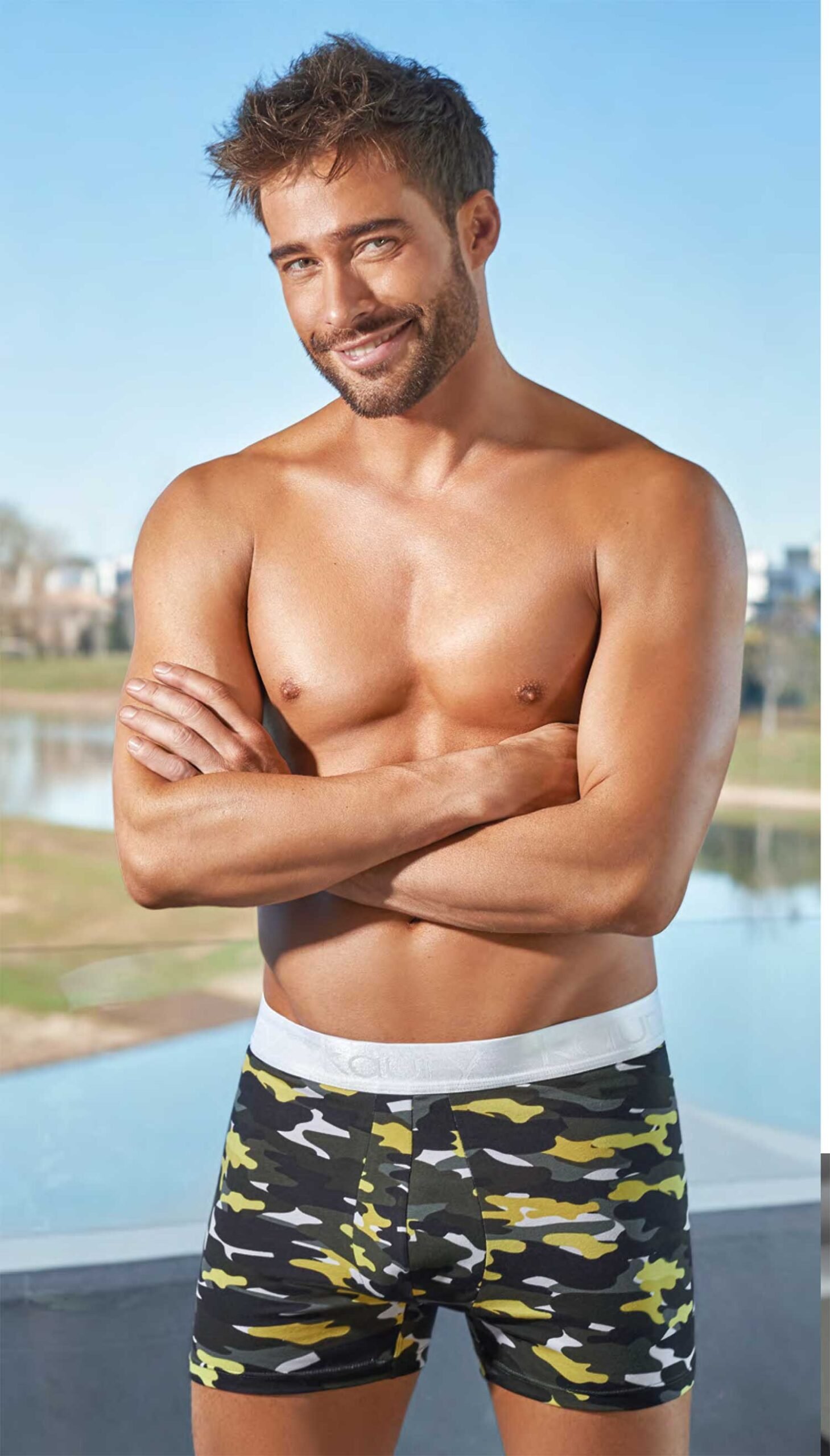 Codigo: 11 -- kaury men -- Boxer de algodón estampado con elástico personalizado