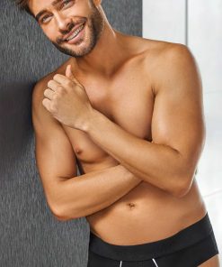 Codigo: 17 -- kaury men -- Slip de algodón liso con detalle a contratono y elástico personalizado