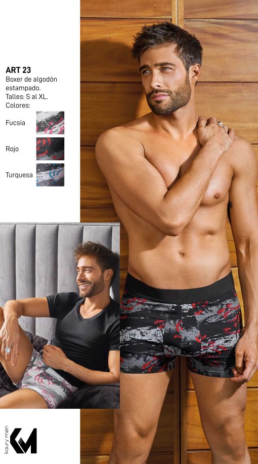 Codigo: 23 -- kaury men -- Boxer de algodón estampado