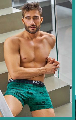 Codigo: 25 -- kaury men -- Boxer de algodón estampado con elástico personalizado