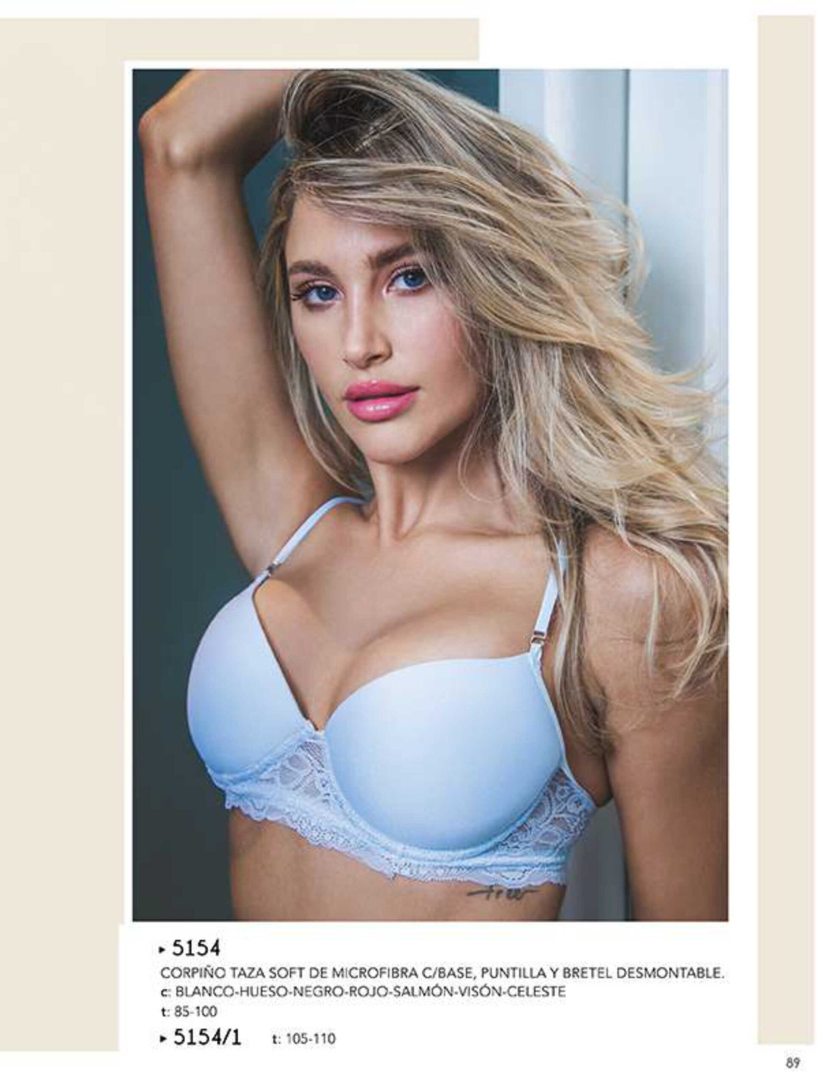 Codigo: 5154 -- lody lenceria -- CORPIÑO TAZA SOFT MICROFIBRA C/BASE PUNTILLA Y BRETEL DESMONTABLE