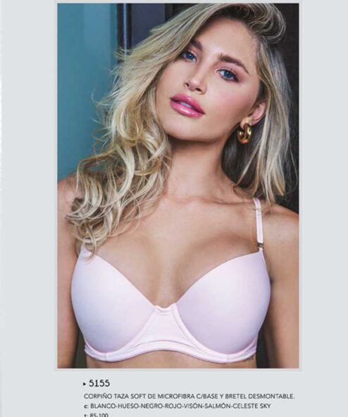Codigo: 5155 -- lody lenceria -- CORPIÑO TAZA SOFT MICROFIBRA C/BASE Y BRETEL DESMONTABLE