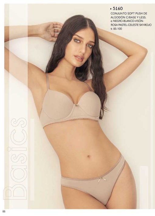 Codigo: 5160 -- lody lenceria -- CONJUNTO SOFT PUSH DE ALGODÓN C/BASE Y LESS