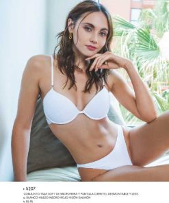 Codigo: 5207 -- lody lenceria -- CONJUNTO TAZA SOFT MICROFIBRA Y PUNTILLA C/BRETEL DESMONTABLE Y LESS