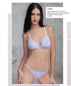 Codigo: 5270 -- lody lenceria -- CONJUNTO TRIANGULO Y LESS CON REGULACIÓN , PUNTILLA DEGRADE