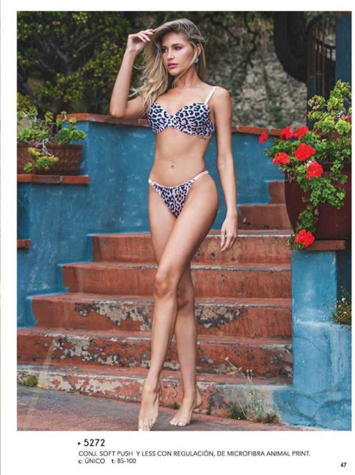 Codigo: 5272 -- lody lenceria -- CONJUNTO SOFT PUSH Y LESS CON REGULACIÓN MICROFIBRA ANIMAL PRINT