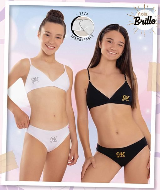 Codigo: 3019 -- marey lenceria -- conjunto teens algodon con lycra estampado con vedetina con taza desmontable