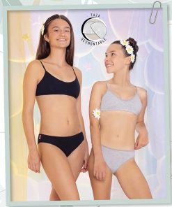 Codigo: 3029 -- marey lenceria -- conjunto top teens algodon con lycra liso con vedetina con taza desmontable