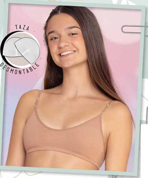 Codigo: 3030 -- marey lenceria -- corpiño teens algodon con lycra liso con taza desmontable