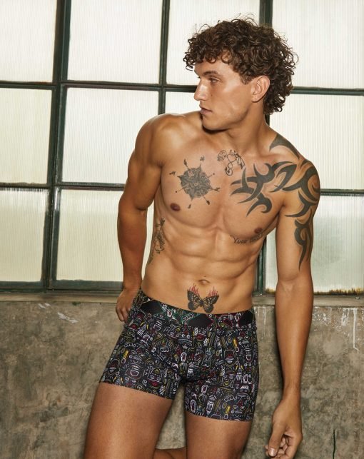 Codigo: 1405 -- boxer xy -- Bóxer de algodón con elastano estampado. Con pinza central.