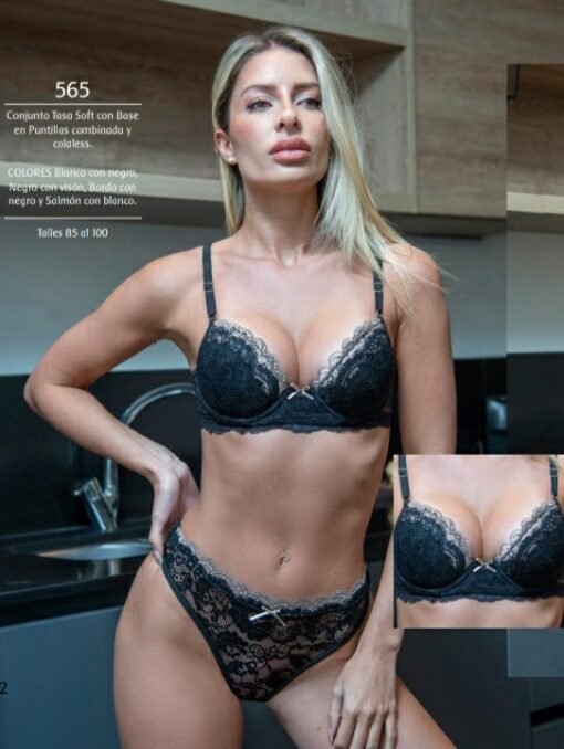 Codigo: 565 -- Natubel -- Conjunto Tasa Soft con Base en Puntillas Elastizada Combinadas y Colaless