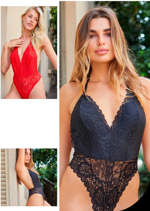 Codigo: 1766 -- tiento ropa interior -- Body forrado cola less puntilla.