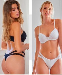 Codigo: 303 -- tiento ropa interior -- Conjunto taza soft y tanga less de morley y puntilla.