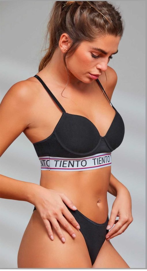 Codigo: 421 -- tiento ropa interior -- Conjunto top deportivo taza soft y cola lessde algodón lycra - Image 2