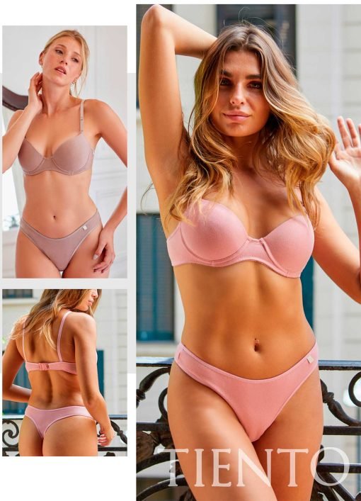 Codigo: 639 -- tiento ropa interior -- Conjunto taza soft con cola less de algodon y lycra. - Image 2