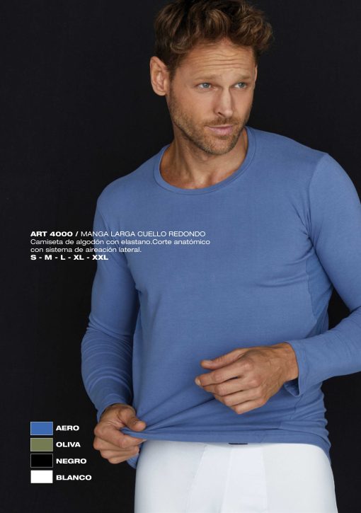 Codigo: 4000 -- boxer xy -- Camiseta de algodón con elastano.Corte anatómico con sistema de aireación lateral.