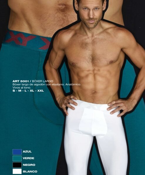 Codigo: 5001 -- boxer xy -- Bóxer largo de algodón con elastano. Anatómico. Vivos al tono.