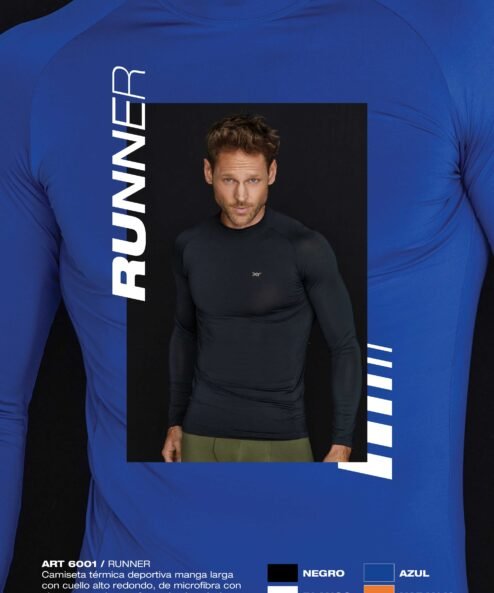 Codigo: 6001 -- boxer xy -- Camiseta térmica deportiva manga larga con cuello alto redondo, de microfibra con elastano con logo refractario. Anatómica.