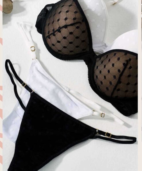 Codigo: 1434 -- yamiel ropa interior -- Conjunto soft con arco de microtul y colaless