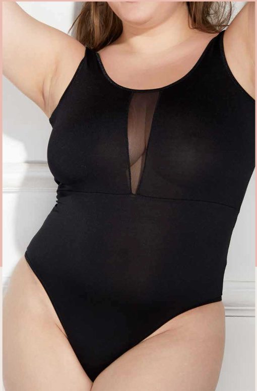 Codigo: 1458 -- yamiel ropa interior -- BODY DE MICROFIBRA CON TUL Y COLALESS