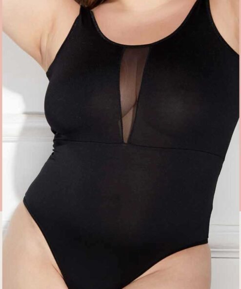 Codigo: 1458 -- yamiel ropa interior -- BODY DE MICROFIBRA CON TUL Y COLALESS