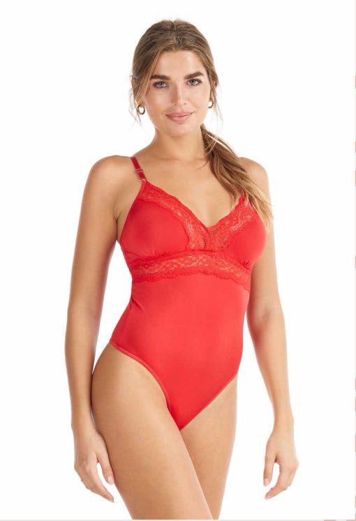 Codigo: 1468 -- yamiel ropa interior -- BODY DE MICROFIBRA CON PUNTILLA Y COLALESS