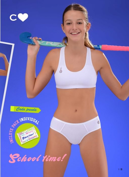 Codigo: 3000 -- coramina school -- Corpiño top deportivo taza doble tela algodon lycra - Image 3