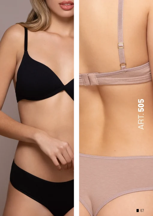 Codigo: 505 -- frashe lenceria -- CONJUNTO TRIÁNGULO TAZA SOFT CON CULOTELESS ALG/LYC - Image 2