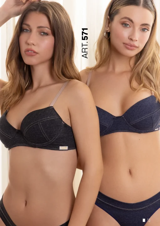Codigo: 571 -- frashe lenceria -- CONJUNTO TAZA SOFT CON COLALESS TIRO ALTO LÍNEA DENIM - Image 4