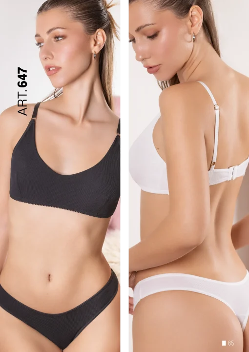 Codigo: 647 -- frashe lenceria -- CONJUNTO BRALETTE DE MORLEY MICROFIBRA CON COLALESS CAVADA - Image 2