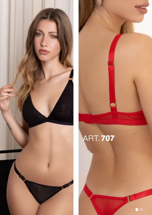 Codigo: 707 -- frashe lenceria -- CONJUNTO BRALETTE DE MICROTUL CON TANGA - Image 2