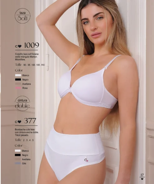 Codigo: 1009 -- coramina lenceria -- Corpiño taza soft liviana estilo triangulo marilyn. Microfibra.