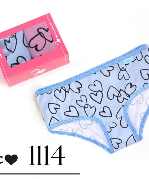 Codigo: 1114 -- coramina lenceria -- PACK X 2 bombacha de nena. Algodon lycra.