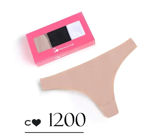 Codigo: 1200 -- coramina lenceria -- PACK X 3 cola less lisa. Algodon lycra.