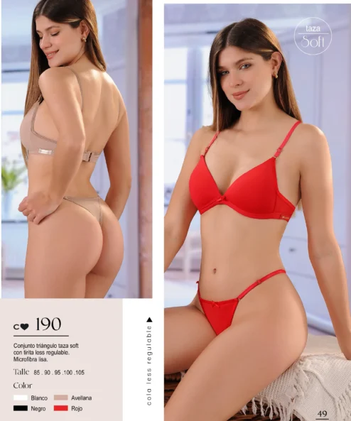 Codigo: 190 -- coramina lenceria -- Conjunto triangulo taza soft con tirita less regulable. Microfibra lisa. - NEGRO, 85