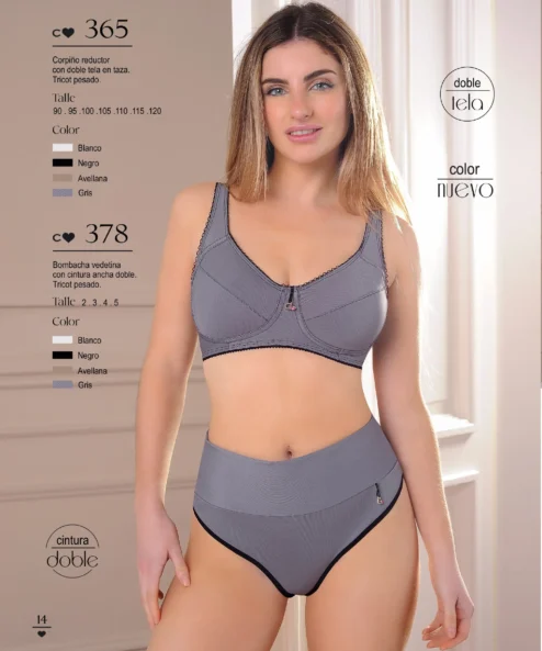 Codigo: 365 -- coramina lenceria -- Corpiño reductor con doble tela en taza. Tricot pesado.