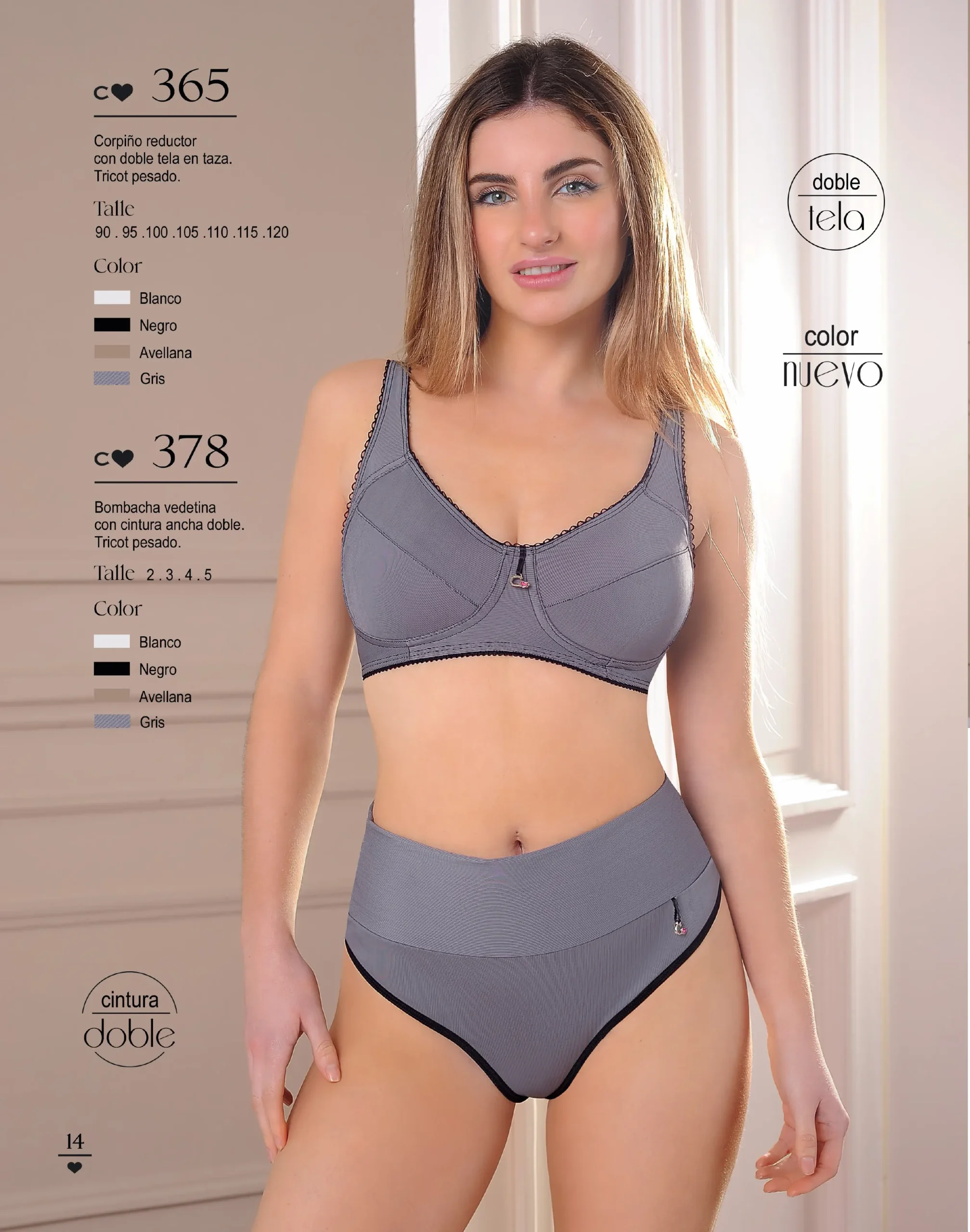 Codigo: 365 -- coramina lenceria -- Corpiño reductor con doble tela en taza. Tricot pesado.