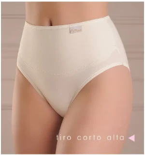 Codigo: 372 -- coramina lenceria -- Tiro corto alta post parto con refuerzo abdominal. Algodon, lycra y power.