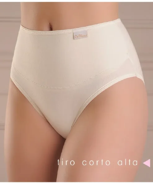 Codigo: 372 -- coramina lenceria -- Tiro corto alta post parto con refuerzo abdominal. Algodon, lycra y power.