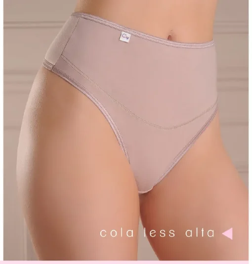 Codigo: 373L -- coramina lenceria -- Less alta post parto con refuerzo abdominal. Algodon, lycra y power.