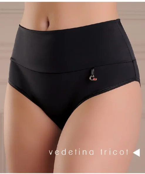 Codigo: 378 -- coramina lenceria -- Bombacha vedetina con cintura ancha doble. Tricot pesado.