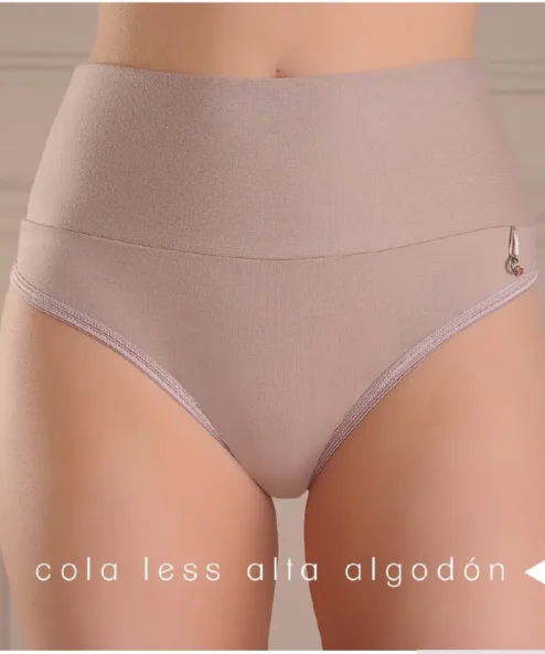 Codigo: 379 -- coramina lenceria -- Cola less alta con cintura ancha doble tela. Algodon lycra.