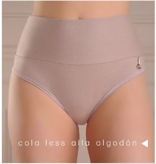 Codigo: 379 -- coramina lenceria -- Cola less alta con cintura ancha doble tela. Algodon lycra.